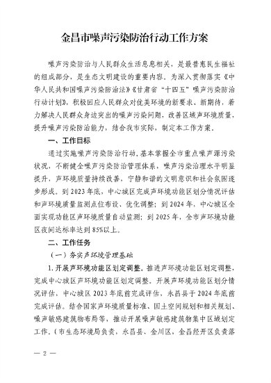 金昌市噪声污染防治行动工作方案｜实用指南(图2)
