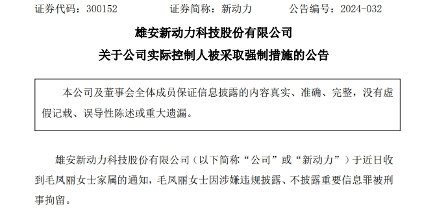 实控人及财务总监被刑拘｜环保新能源公司风险警示