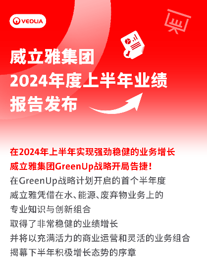 威立雅集团2024年半年度业绩报告：营业额221.41亿欧元(图1)