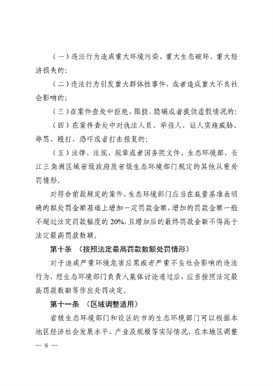 上海、江苏、浙江三地联合印发《长江三角洲区域生态环境行政处罚裁量规则》(图8)